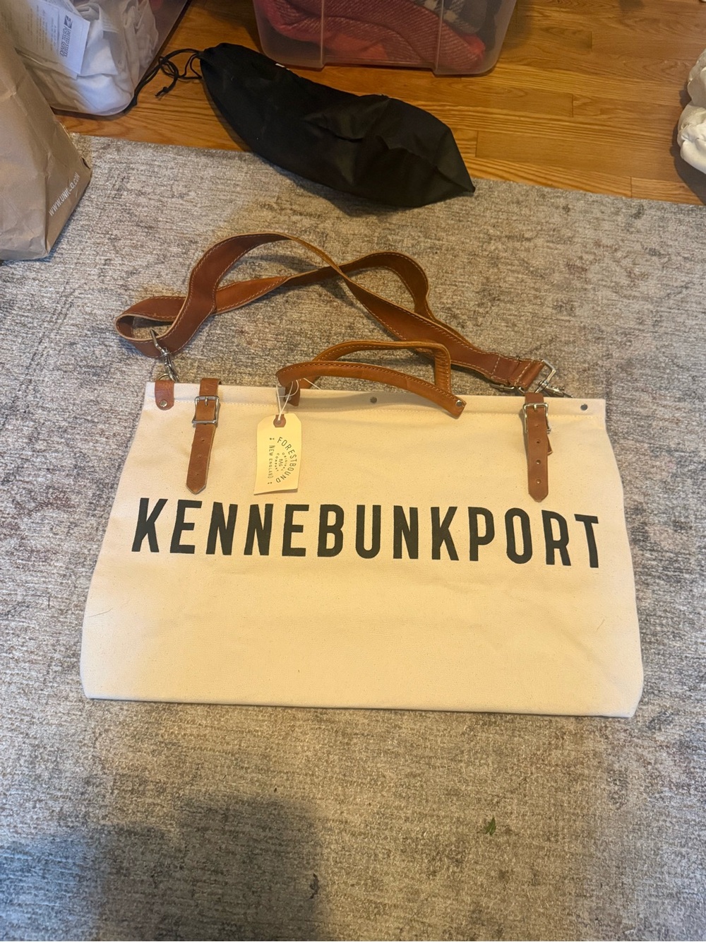 Forestbound Kennebunkport Canvas Leather Tote Weekender NWT